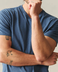Men's Premium Slub V-Neck Tee - Dark Denim
