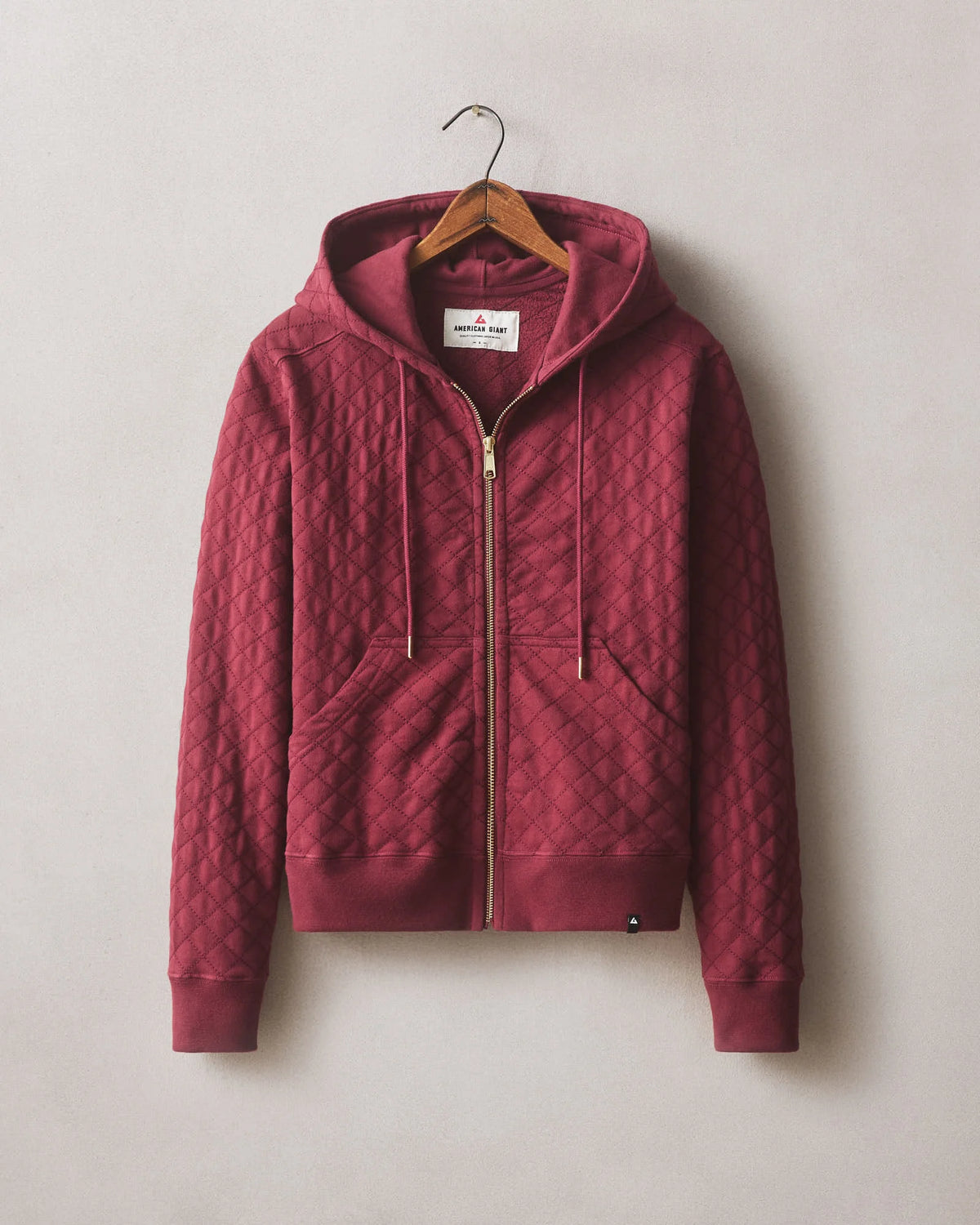Women's Diamond Stitch Classic Full Zip - Pomegranate
