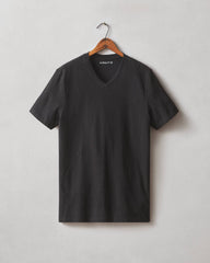 Men's Premium Slub V-Neck Tee - Black