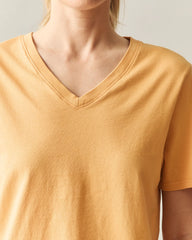 Women's Classic Cotton V-Neck Tee - Golden Apricot