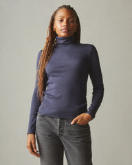 Women's Rib Turtleneck - Inkwell