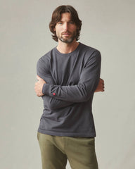 Men's Vintage Crew Long Sleeve Tee - Washed Metropolitan Grey
