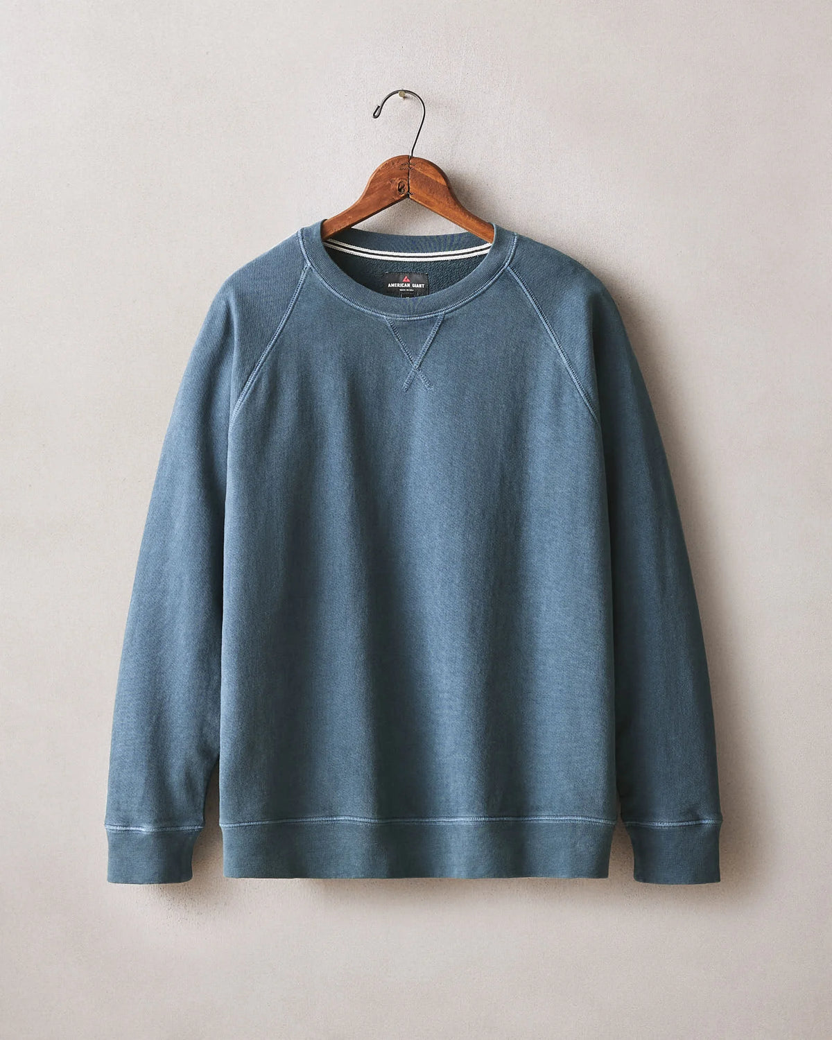 Men's Relaxed French Terry Crew - Blue Stream