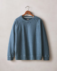 Men's Relaxed French Terry Crew - Blue Stream