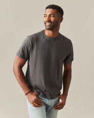 Men's Premium Slub Crew Tee - Grey Pinstripe