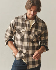 Unisex Redwood Fleece Overshirt - White Pepper Plaid