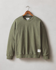 Women's Vintage Wash Relaxed French Terry Crew - Olive
