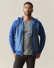 Men's Raglan Colorblock Midweight Full Zip - Dark Denim Estate Blue