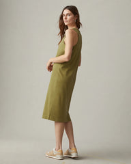 Women's Racer Tank Dress - Peat Moss