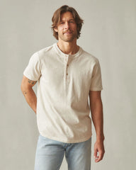Men's Broken-In Premium Slub Henley - Washed Creme Brulee