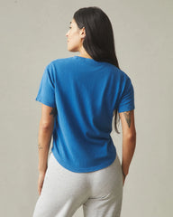 Women's Hemp Jersey Crew Tee - Classic Blue