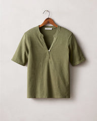 Women's Hemp V-Notch Tee - Olvine