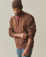 Men's Fleece Bomber Jacket - Cocoa