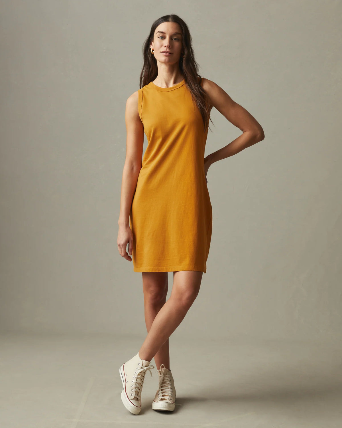 Women's Muscle Tee Dress - Inca Gold
