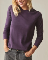 Women's Premium Slub Long Sleeve Crew Tee - Grapeseed
