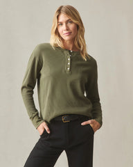 Women's Thermal Henley - Olive