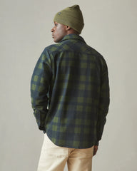 Unisex Redwood Fleece Overshirt - Kombu Green Plaid