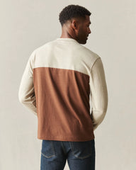 Men's Hemp Colorblock Long Sleeve Tee - Feather Grey Tiramisu