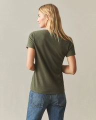 Women's Premium Slub V-Neck Tee - Loden