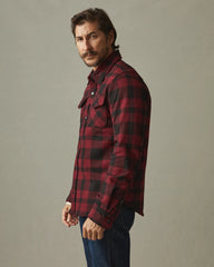 Unisex Redwood Fleece Overshirt - Oxblood Plaid