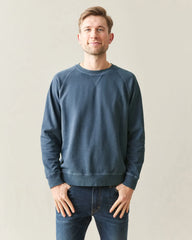 Men's Relaxed French Terry Crew - Blue Stream