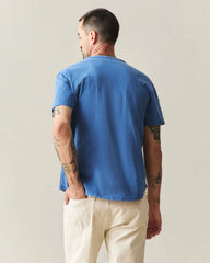 Men's Broken-In Premium Slub Henley - Vintage Deja Vu Blue