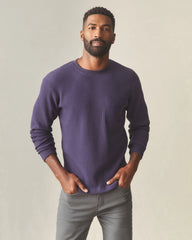 Men's Waffle Long Sleeve Crew - Purple Velvet
