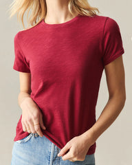 Women's Premium Slub Crew Tee - Rio Red