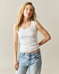 Women's Rib Tank - White
