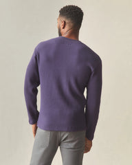 Men's Waffle Long Sleeve Crew - Purple Velvet