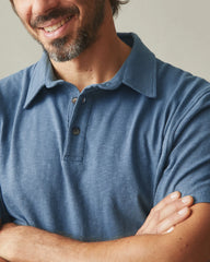 Men's Premium Slub Polo - Dark Denim