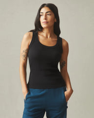 Women's Rib Tank - Black