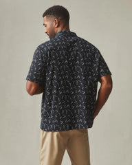 Men's Resort Shirt - Black White Print