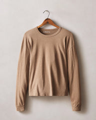 Women's Hemp Long Sleeve Crew Tee - Pine Bark