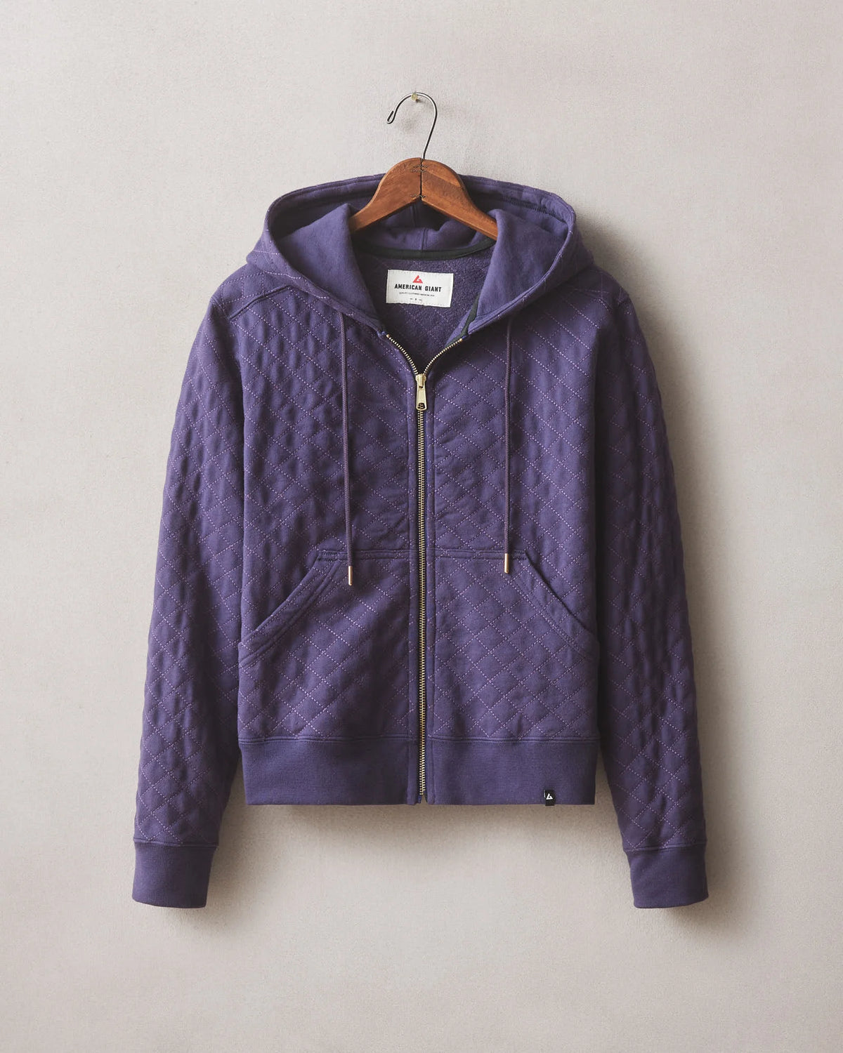Women's Diamond Stitch Classic Full Zip - Purple Velvet