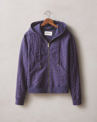 Women's Diamond Stitch Classic Full Zip - Purple Velvet