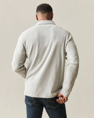 Men's Brushed Long Sleeve Polo - Sand Shell Heather