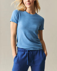 Women's Premium Slub Crew Tee - Parisian Blue