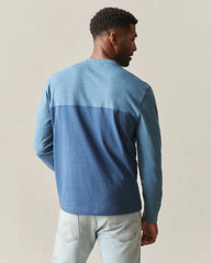 Men's Hemp Colorblock Long Sleeve Tee - Bluefin Dark Denim