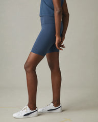 Women's Cotton Stretch Biker Short - Nautical Blue