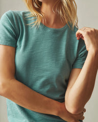 Women's Premium Slub Crew Tee - Oil Blue