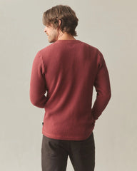 Men's Waffle Long Sleeve Henley - Spiced Apple