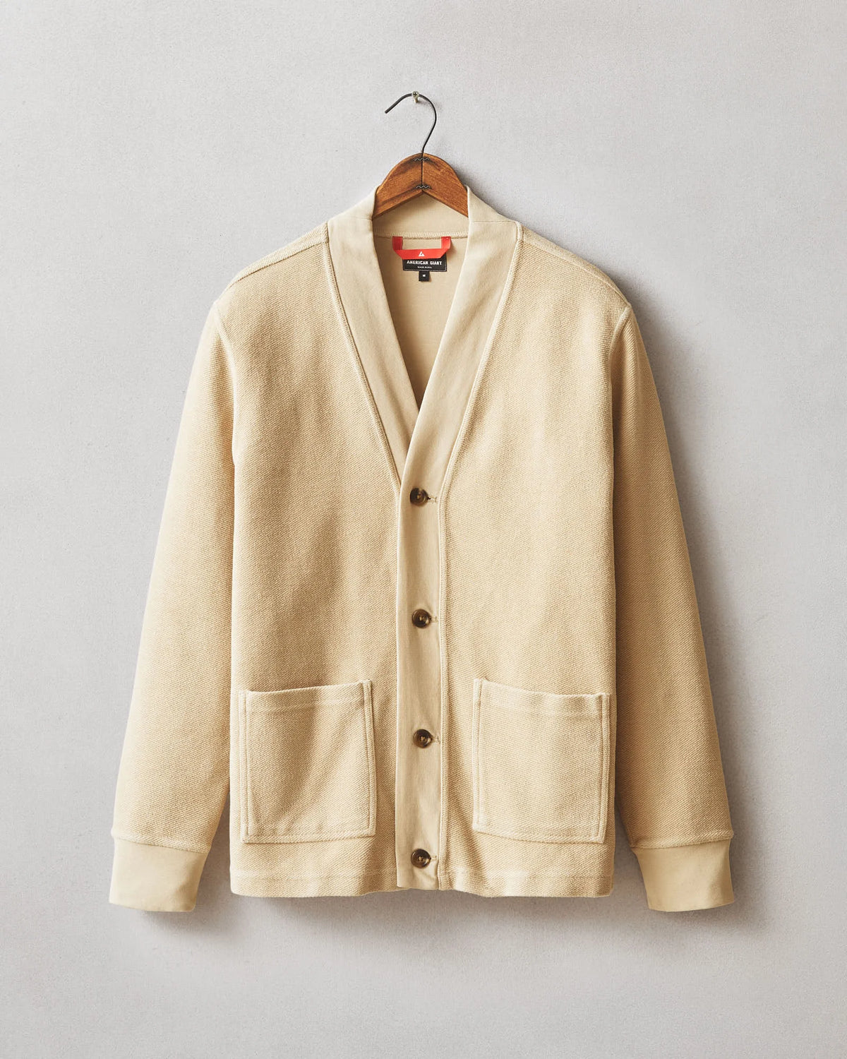 Men's French Terry Twill Cardigan - Safari