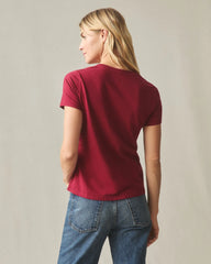 Women's Classic Cotton V-Neck Tee - Syrah