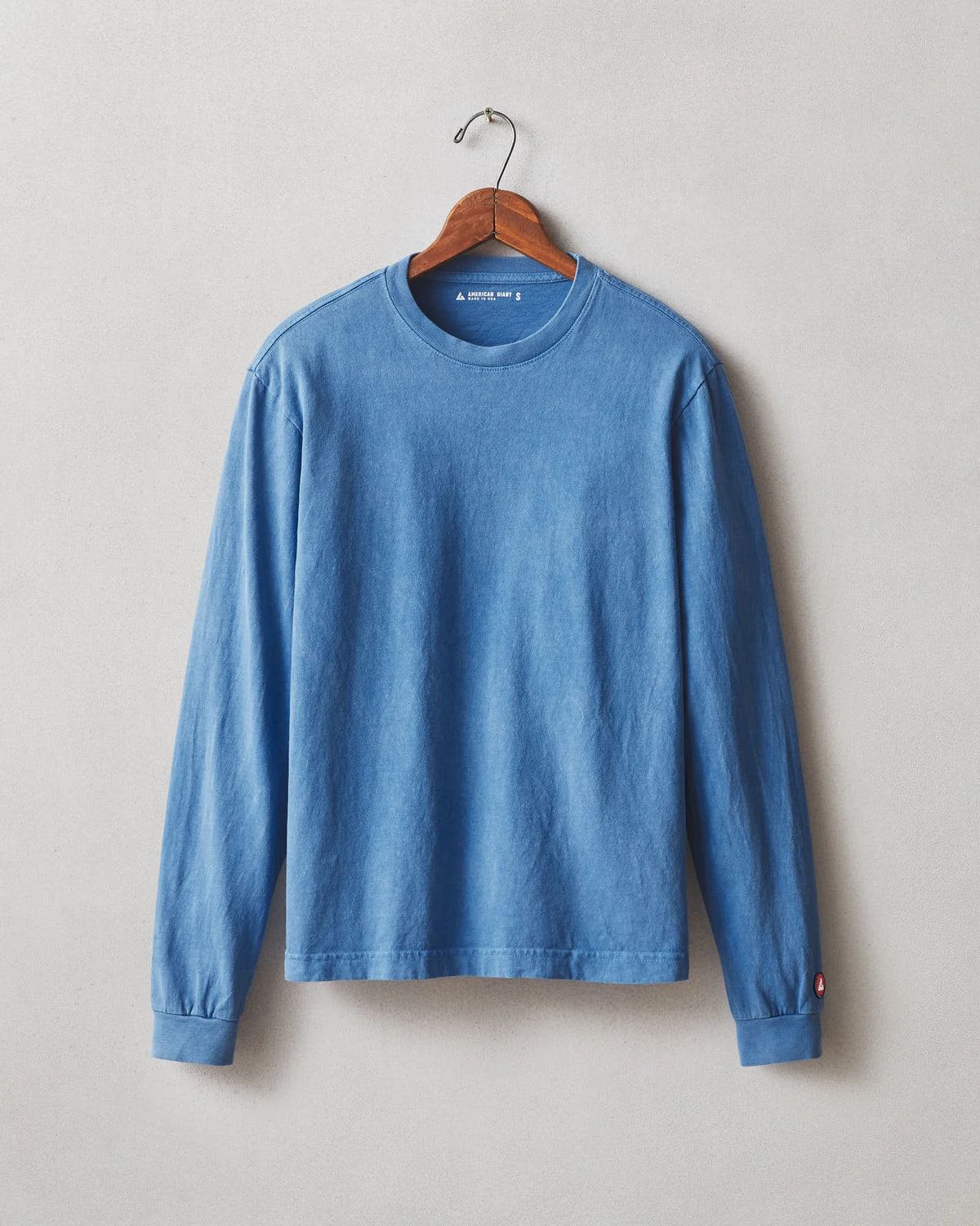Women's Vintage Crew Long Sleeve Tee - Washed Blue Aura