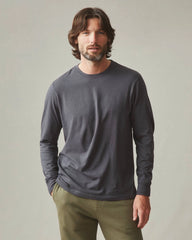 Men's Vintage Crew Long Sleeve Tee - Washed Metropolitan Grey