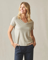 Women's Classic Cotton V-Neck Tee - Feather Grey