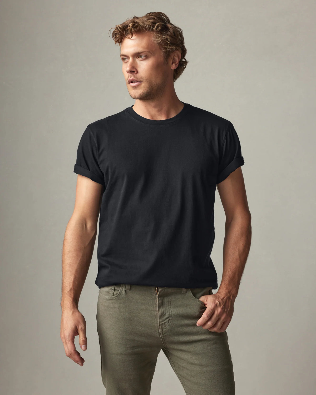 Men's Classic Cotton Crew Tee - Black