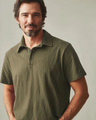 Men's Premium Slub Polo - Deep Olive