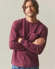 Men's Long Sleeve Pocket Tee - Zinfandel